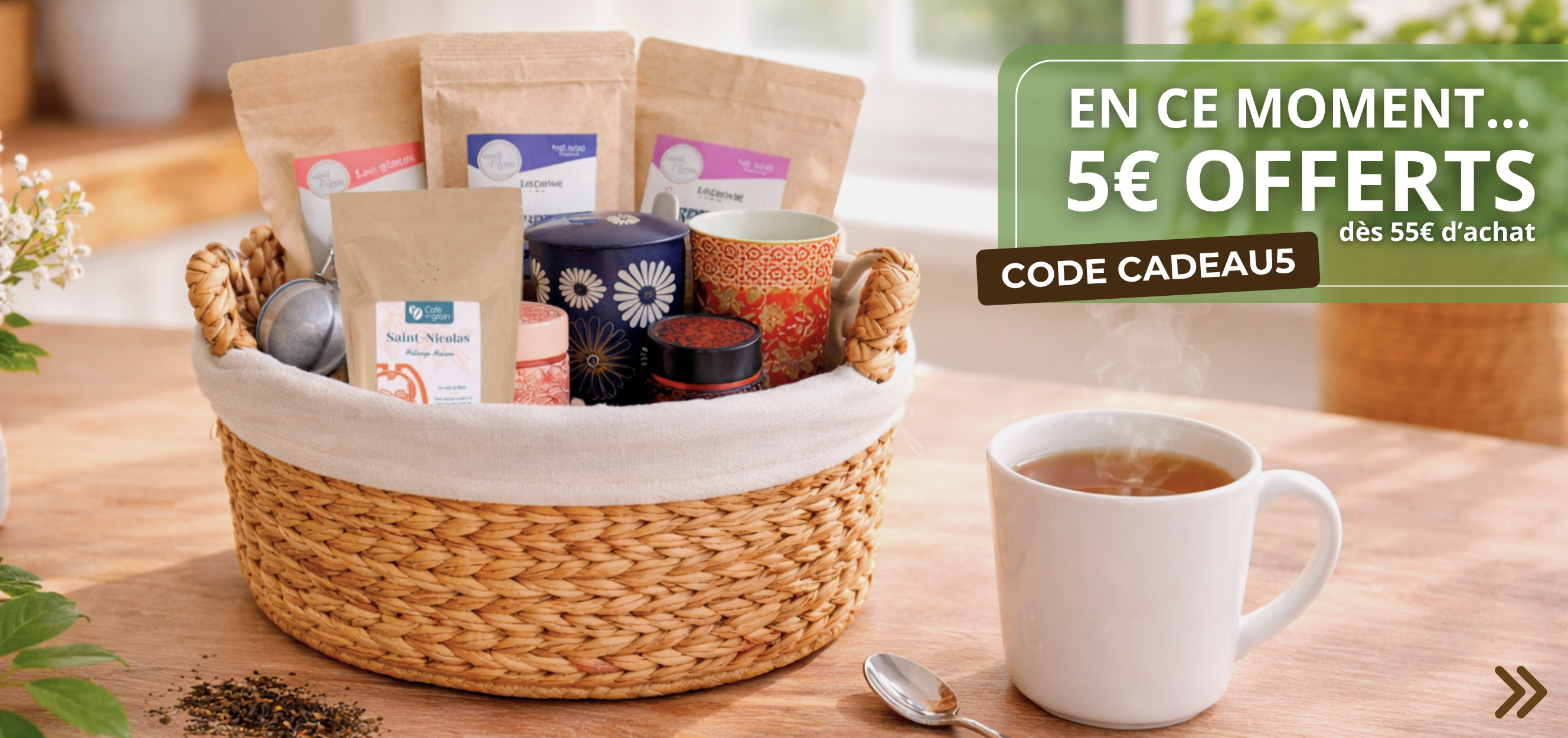 5&euro; offerts d&egrave;s 55&euro; d'achat